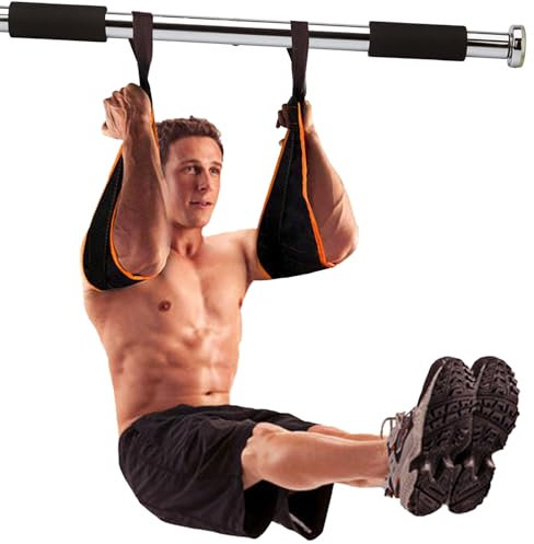 Taeku Bauchmuskelschlaufen, 1 Paar Armschlaufen für Bauchtraining Ab Straps Slings Klimmzugstange Bauchtrainer für Tür Reck und Turnstange (Orange)