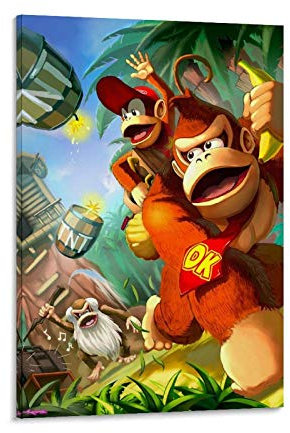 WLWQ Donkey Kong Fan Art Leinwand Kunst Poster und Wandkunst Bilddruck Moderne Familienzimmer Dekor Poster 12x18inch(30x45cm)