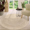 TT Home Jute Teppich Rund Wohnzimmer Esszimmer Boho Modern Handgemacht Mit Umrandung, Farbe:Beige, Größe:160 cm Rund