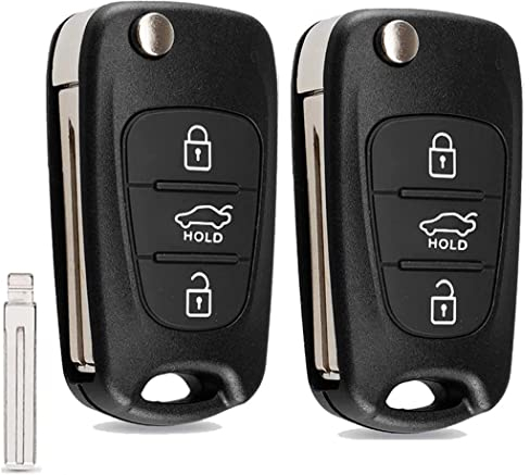 LINGXIYA Hyundai Autoschlüssel Gehäuse Schlüssel,Schlüsselgehäuse Ersatz kompatibel für Hyundai i20, i30, i35, iX20, iX35 Kia Ceed Soul Sportage Venga,Autoschlüssel Zubehör(2 Stück)