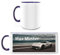 Manutextur Tasse mit Namen - personalisiert - Motiv Sportwagen 02 - viele Farben & Motive - weiß/dunkelblau - Größe - persönliches Geschenk mit Wunsch-Motiv und Wunsch-Name