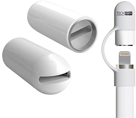 TechMatte Nicht magnetischer 2-in-1-Ladeadapter, kompatibel mit Apple Pencil 1. Generation, Buchse auf Buchse, Ladeanschlusskappe (2er-Pack)