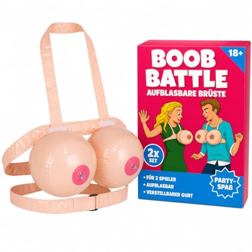 2-teiliges Set Scherzartikel aufblasbare Brüste Erwachsenenspiel Partyspiel Kampf der Brüste Boob Battle Junggesellenabschied