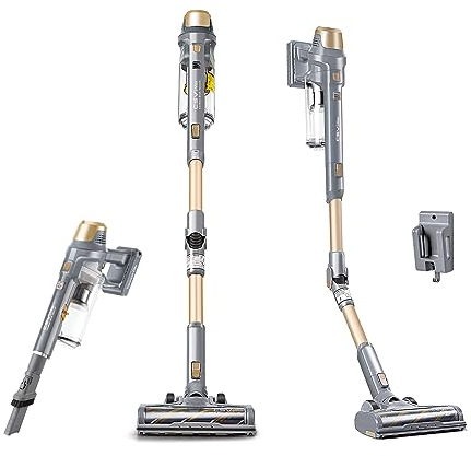 Kenmore DS4095 Aspirateur Balai sans Fil avec Baguette EasyReach, Nettoyeur léger, contrôle de Puissance à 2 Vitesses, Phare LED, se transforme en Main pour planchers, Tapis et Poils d'animaux, doré