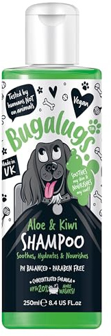 Bugalugs Hundeshampoo Aloe Vera & Kiwi 250 ml beruhigt spendet Feuchtigkeit und nährt Vegan PH-Neutral