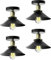 Heilmetz Deckenlampe Schwarz, Lampenschirm Metall, E27, Vintage Retro Deckenleuchte für Flur Wohnzimmer Schlafzimmer Küche, Industrial Lampe Decke, 4 Stücke