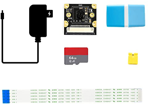 Waveshare Accessory Package(Type B), for Jetson Nano Developer Kit(Not Included), Consists of IMX219-77 Camera, Memory Card, Card Reader, Jumper Cap, and Power Adapter