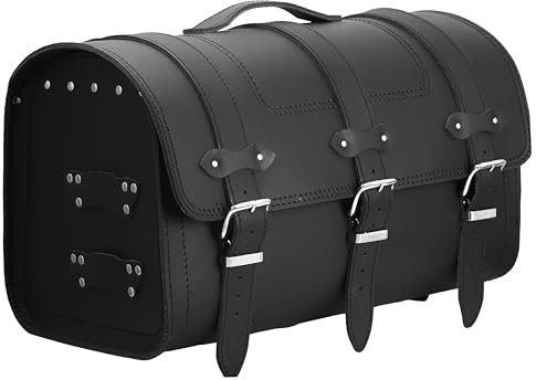 ORLETANOS Lederkoffer Thor schwarz kompatibel mit Harley Davidson Softail Heritage Fat Bob Boy Breakout Street Bob Echtleder Ledertasche