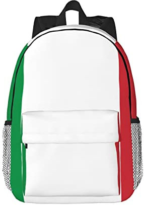 KIDINN Rucksack mit italienischer Flagge, geeignet für Männer, Frauen und Jugendliche, Italienische Flagge, Einheitsgröße