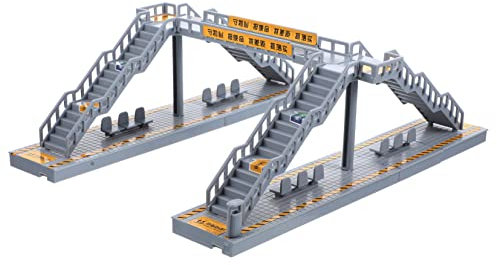 Gogogmee Rotaie 1 Set Ponte Pedonale Modello Di Costruzione Artigianale Edifici in Scala 1/64 Decorazione Della Passerella Modello Miniponte Passerella Puzzle Plastica D'auto Treno