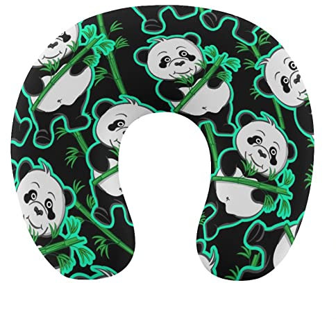 Oreiller de voyage en mousse à mémoire de forme compatible avec les oreillers de cou en bambou et panda, support de coussin confortable pour la tête du menton avec housse zippée, oreiller de vol de