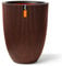 Capi Europe - Gefäß elegant niedrig Groove NL - 34x46 - Kupfer - Öffnung Ø27 - Blumentopf für den Innen- und Außeneinsatz - Bruchsicher - 100% recycelbar - KGVCO782