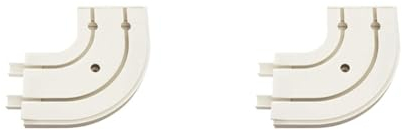 GARDINIA Rundbögen GE2 mit Endstück, Für Vorhangschienen, 13,5/13,5 cm, Weiß, 2 Stück (Packung mit 2)