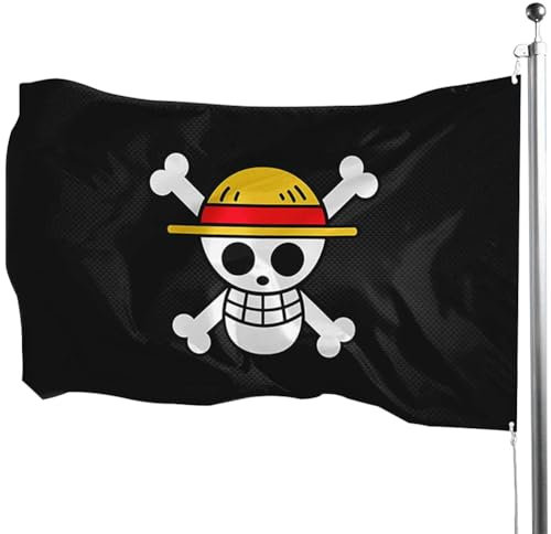 Straw Hat Pirate Flag, Flag Cartoon Background, Pirate Legion Flag, Straw Hat Pirate Flag, Wall Hanging Decor boys room decor For Bedroom Living Room 90x150 cm