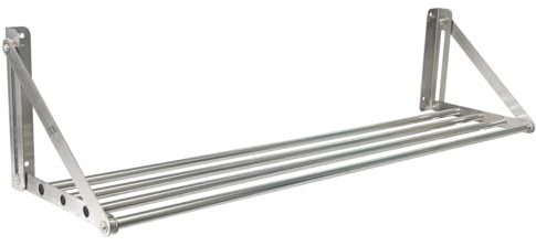METRO Professional Faltbares Wandregal GFWS1120, Edelstahl, 120 x 30 x 26.5 cm, Silber