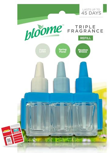 SOL 15pk 7ml Triple Fragrance Refill - Compatible with 3volution - Odour Eliminator Air Freshener Plug in Diffuser Refill - Spring Variant - Relaxing Scent (5 x 3pk)