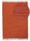 carpetfine Flickenteppich Kelim Chindi Uni Orange 120x170 cm, handgewebt | Fleckerlteppich aus Baumwolle für Wohnzimmermit Fransen