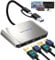 WAVLINK DisplayLink USB 3.0 Or USB C to DisplayPort HDMI Adapter, Dual 5K/4K @ 60Hz 4IN1 Monitor Hub for Dell HP Surface Lenovo, Compatible with Windows and Mac-Silver
