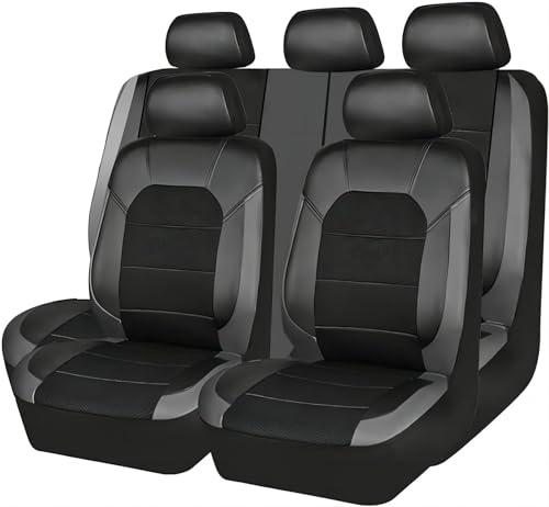 YYWDCAE Auto-Sitzbezüge Set für Audi A3 8P 8L Sportback A6 4F A4 A6 A5 A7 Q2 Q3 Q5 Q7 1995-2023, Wasserdicht rutschfest Autositze Zubehör,Grey