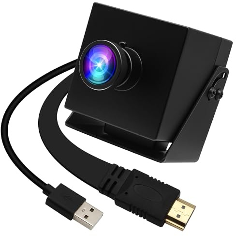 G 4K HDMI USB Camera Dual Output Webcam for Computer Monitor TV Wide Angle PC Camera Distortion-Free Streaming Lightburn Camera H.264 USB Security Camera (120 Degree Low Distortion Lens)