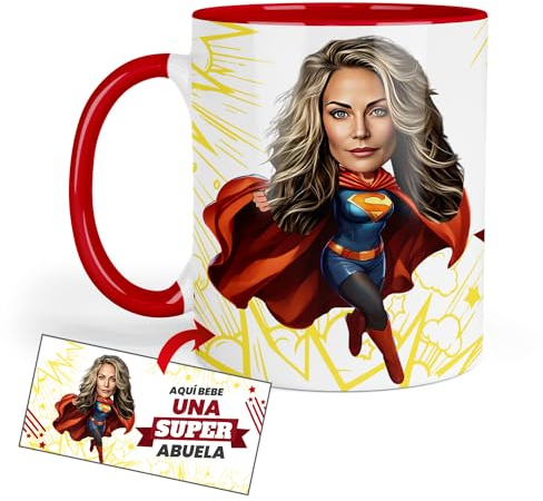 Kembilove Taza personalizada Abuela con foto Caricatura | Regalo cumpleaños | Tazas personalizadas | Regalos originales | Regalos personalizados | Fotos personalizadas regalo
