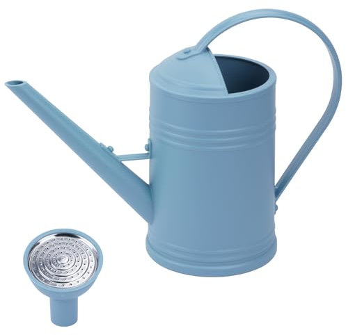 Gartengießkanne mit Langem Auslauf, 1.8L Gießkanne Wasserkrug aus Kunststoff Indoor, Blume Bewässerung Vintage Abnehmbarer Sprinkler,Gießkanne für Zimmerpflanzen (Blau)