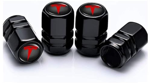 VTRWLMWN 4 Stück Auto-Reifen Ventilabdeckung, für Tesla Model S/3/Y-SUV-Motorrad-Fahrrad-Autoventil-Kappen
