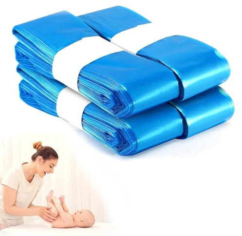 Nappy Bin Refill, 4pcs Diaper Pail Refill Bags, Scented Refills Diaper Pail Disposal Sacks Holds 1040 Newborn Diapers Compatible with Genie/Munchkin/Angel Care- Blue Special Trash Can Replacement Bag