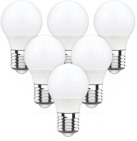 RuLEDne E27 LED Glühbirne, 5W 27 Warmweiß 2700K Leuchtmittel, 50W LED Lampen Ersetzt P45/G45 Birne, 220-240V Energiesparlampe, mit 220° Abstrahlwinkel, nicht dimmbar, 6 Stück (E27 G45)