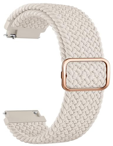 Vancle 20mm Uhrenarmbänder Damen Herren, Einstellbarer Gewebter Nylon Smartwatch Armband 20mm Atmungsaktives Ersatzarmbänder Schnellverschluss Uhrenarmband für Frauen Männer