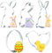 Tagliabiscotti di Pasqua, 5 pezzi a forma di coniglietto Tagliabiscotti di Pasqua Stampo da forno in acciaio inox per biscotti da forno bambini Coniglietti di Pasqua pulcini Uova di Pasqua