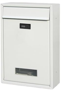 Briefkasten, an der Wand montierter Briefkasten aus Metall mit Zahlenschloss – sicherer Briefkasten mit codiertem Schloss for den Innen- und Außenbereich, stilvoller hängender Briefkasten for Türen un