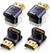 4 Stück HDMI Winkelstecker, HDMI Winkelstecker 90 und 270 Gard mit 8K@60Hz / 4K@120Hz UHD2.1 ARC HDR10 und Dolby Vision für PS5, TV Stick, Apple TV