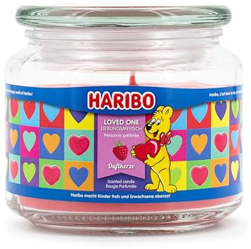 Haribo™ Duftkerze Loved One, Aromakerze im Glas, 300g, 50h Brenndauer