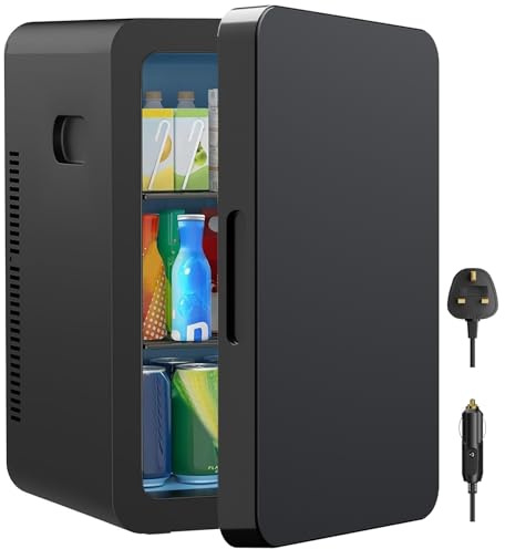 MoraRise 22L Mini Fridge for Bedrooms, 30 Cans Portable Cooler & Warmer Small Fridge, AC/DC Powered, Adjustable Shelves, Home Office, Car, Dorm, Travel, Cosmetics, Skincare, Drinks (Black)