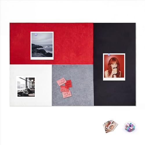 Mifurn 6er Set Filz Pinnwand groß 40x40cm – Großflächige Fotowand & Design Memoboard ohne Bohren – Moderner Wandorganizer für Home Office, Kreativ-Studio & Arbeitszimmer
