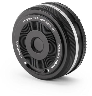 28mm F4.5 AF Pancake Obiettivo Retro Ultra-sottile, compatibile for Sony ZVE-10 A7CII A6400 Nikon Z6III ZF Z5II Fuji X-T5 X-T4 X-S10(XF)