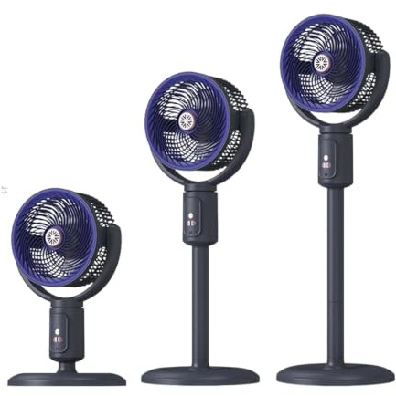 Standing Fan With Timer, 5-Speeds, Quiet Oscillating Height Adjustable Cool | Type-C Rechargeable, Pedestal Fan, Natural Air Blower For Home Bedroom Kitchen Office School Dorm Desk Table Summer Camping