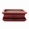 Bol à bonsaï avec soucoupe Gr. 3 - Rectangulaire G29 - Rouge - L 18 cm - l 13 cm - H 6 cm