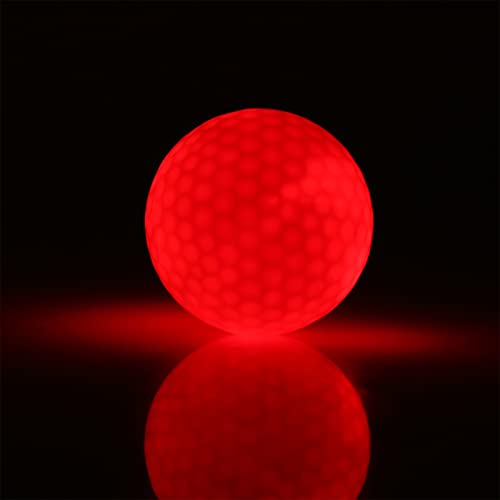 LED-Golfball, Elektronische LED Golfball Farbe Blinkende Nachtgolfball Beleuchtung Golfball für Dunkle Nachtsport Übungs Ausbildung (Rot)