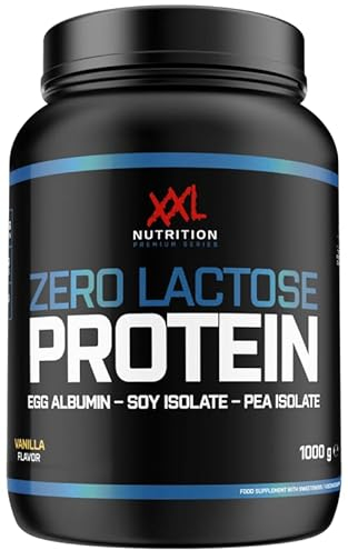 XXL Nutrition - Zero Lactose Protein - 100% Laktosefrei, Kombination aus Milcheiweiß, Sojaproteinisolat und Erbsenproteinisolat - 1000 Gramm - Schokolade