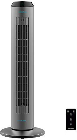Cecotec Ventilador de Torre EnergySilence 8190 Skyline Ionic. 33'' (84cm) de Altura, Oscilante, Motor de Cobre, 3 Velocidades, Temporizador 8 Horas, Mando a Distancia, 60W
