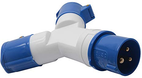 Divisor de 2 vías BE-TOOL 16A 220v IP44 2 vías 3 pines enchufe de sitio industrial y enchufe de pared impermeable IP44 conector de enchufe 2P + tierra macho/hembra