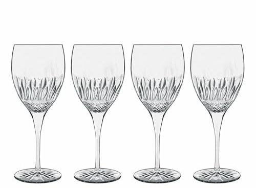 Luigi Bormioli Red Wine Glasses Set of 4 - Diamante Crystal Wine Glasses 520ml, Ultra Clear & Durable Dishwasher Safe Glassware with Titanium Reinforced Stems, Gift Box Included, Made In Italy