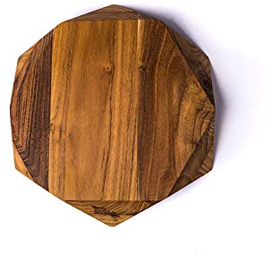 Edge of Belgravia 100% Teak Star Wood Cutting Board,Non Slip,Ecofriendly,Kitchen Chopping Board for Meat,Cheese and Vegetables,BBQ (Small (25 x 25 x 4 cm))