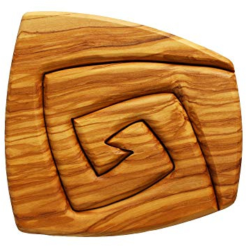 mitienda mit Liebe gemacht Topfuntersetzer aus Holz 2-teilig, Spiralform eckig, Handmade, Unterstetzer, Küchenutensil