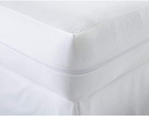 Night Comfort Coprimaterasso in misto cotone con cerniera, anallergico, antiacaro, antibatterico, lavabile in lavatrice (singolo)