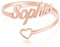 RWQIAN Personalisierter Ring Damen Namen Ringe Herzen Schmuck Geschenk zum Geburtstag Jahrestag Verstellbar Silber/Gold/Rosé