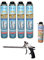 DSTOCK60-4 Espumas de poliuretano expansiva profesional para pistola 750ml + 1 pistola aplicadora + 1 limpiador- aislante, pegamento, sellado y relleno- exterior e interior