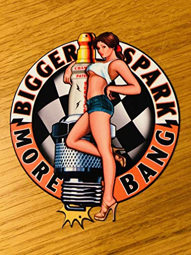 Bigger Spark More BANG Aufkleber Sticker Pin Up Girls Motorsport Decal USA Pu091